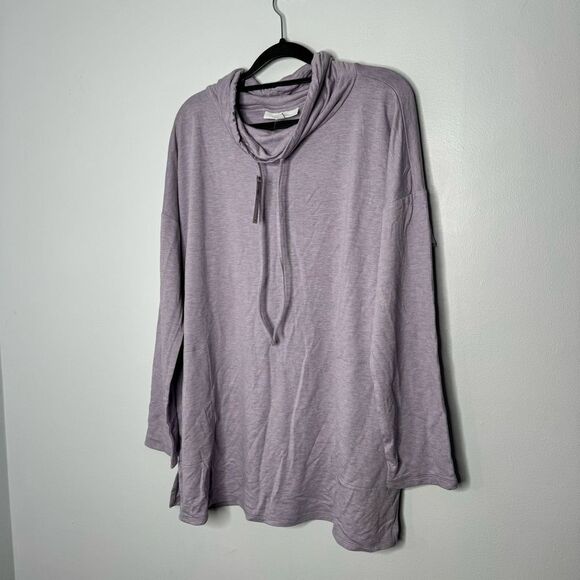 J. Jill lavender cowl neck sweatshirt size large - Picture 2 of 6